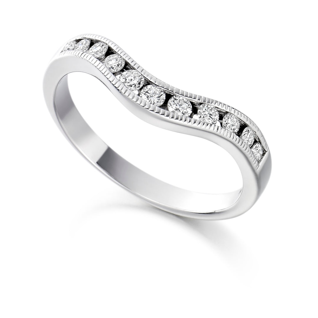 18ct White Gold Shaped Diamond Eternity Ring
